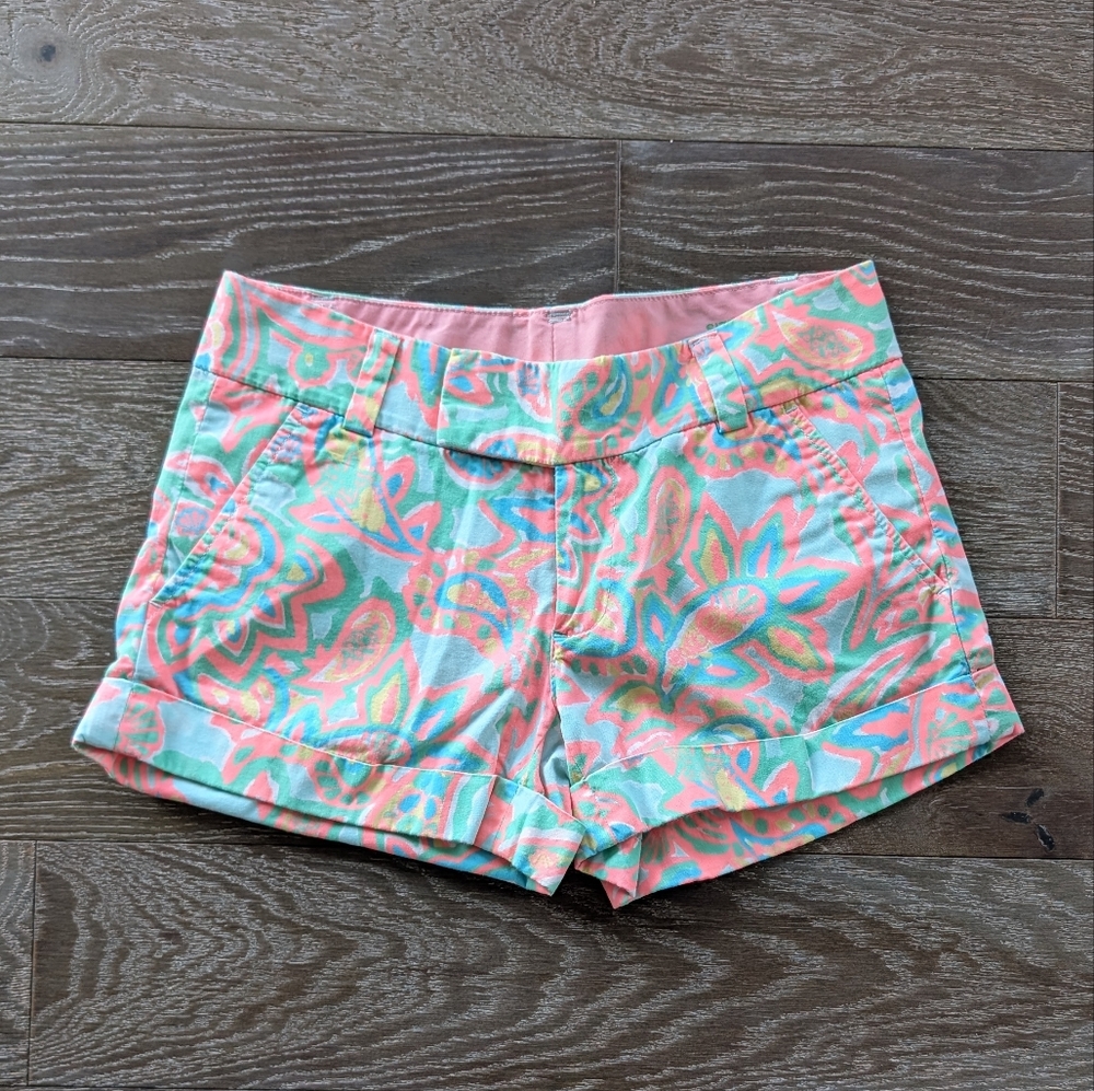 Lilly Pulitzer Barclay Shorts in Make A Splash Size 00